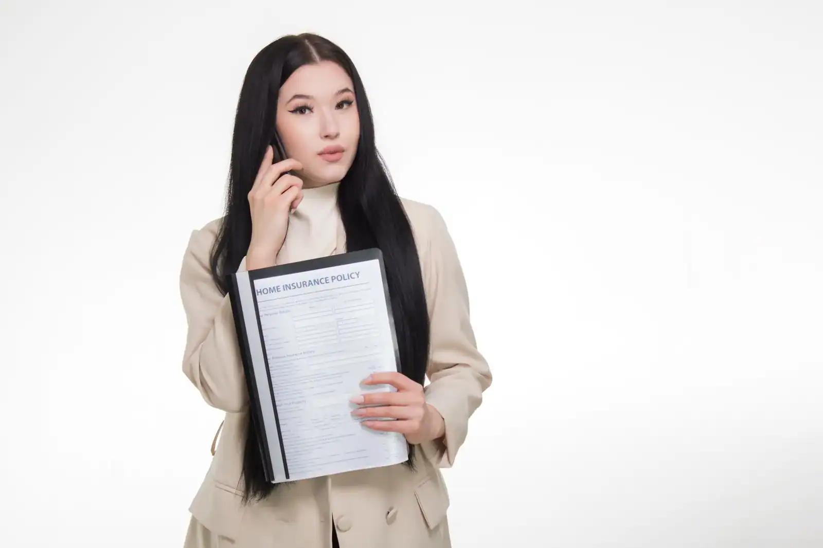 Woman calling her insurer about a missed life insurance payment